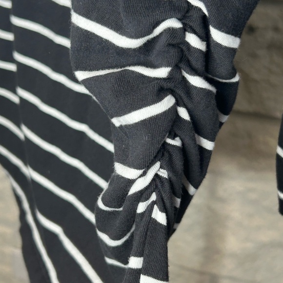 Bumpstart Maternity Black and White Striped Long Sleeve Top - Picture 7 of 7